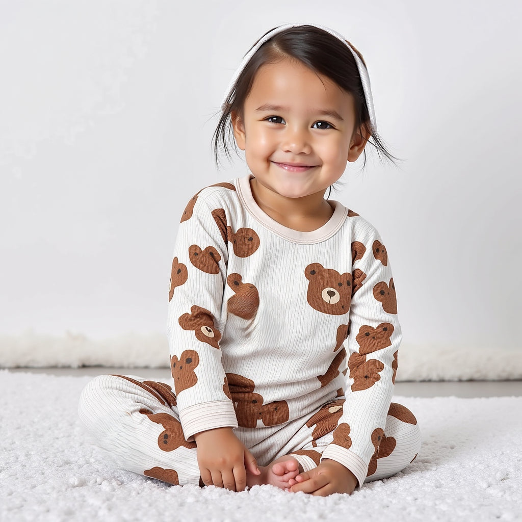 Bear Print 2-Piece Pajama Set