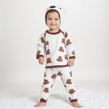 Bear Print 2-Piece Pajama Set