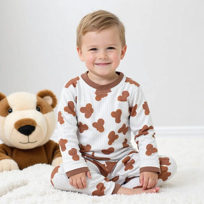 Bear Print 2-Piece Pajama Set