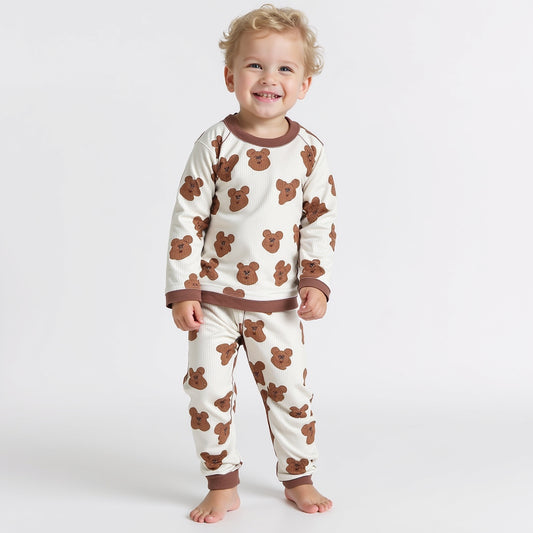 Bear Print 2-Piece Pajama Set