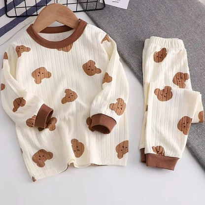 Bear Print 2-Piece Pajama Set